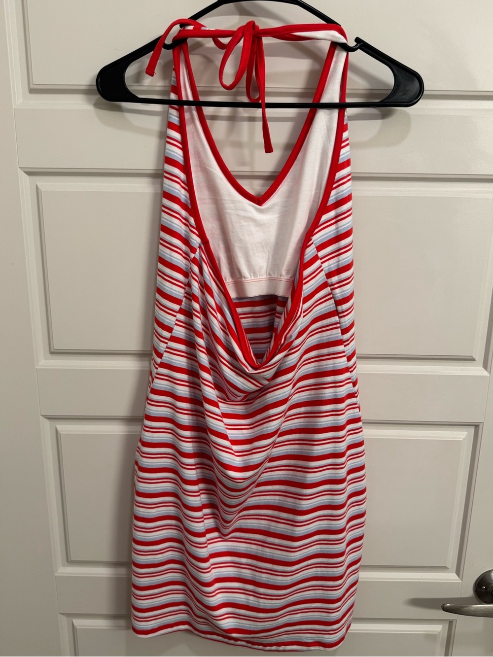 wild fable Red & White & Blue Striped Halter Open Back Dress - Picture 6 of 10
